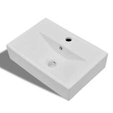 Abingdon Rectnagular Countertop Basin Without Waste 465mm Wide 1TH - White - UK