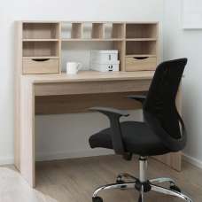 Abingdon Wooden Laptop Desk With 2 Drawers In Light Oak - UK