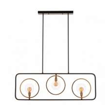 Abita 3 Bulbs Pendant Light In Matte Black And Bronze - UK