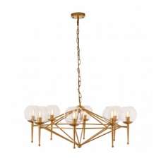 Abita 8 Bulbs Geo Pendant Light In Gold - UK