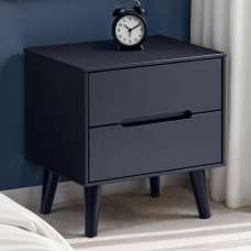 Abrina Wooden Bedside Cabinet With 2 Drawers - Anthracite - UK