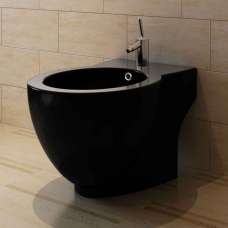 Absecon Black Floor Standing Bidet 580mm Projection - 1 Tap Hole - UK
