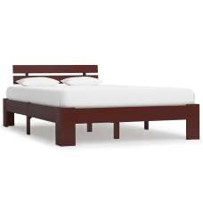 Absecon Wooden Small Double Bed In Dark Brown - UK