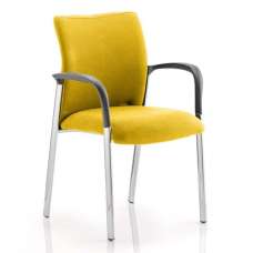 Academy Fabric Back Visitor Chair In Senna Yellow With Arms - UK