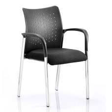 Academy Office Visitor Chair In Black With Arms - UK