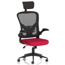 Accord Fabric Office Chair With Folding Arms In Bergamot Cherry - UK