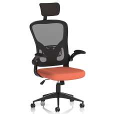 Accord Fabric Office Chair With Folding Arms In Crab - UK