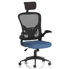 Accord Fabric Office Chair With Folding Arms In Limpet - UK
