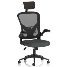 Accord Fabric Office Chair With Folding Arms In Mussel - UK