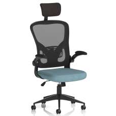 Accord Fabric Office Chair With Folding Arms In Quench - UK