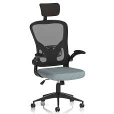 Accord Fabric Office Chair With Folding Arms In Tensile - UK