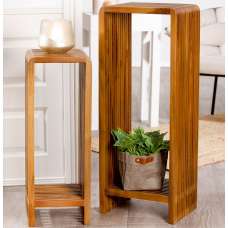 Accord Wooden Set Of 2 Decorative Pillar In Natural - UK
