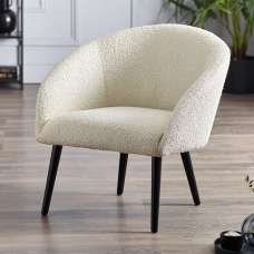 Acelynn Fabric Accent Chair In Ivory - UK