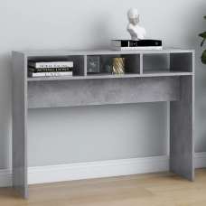 Acosta Wooden Console Table With 3 Shelves In Concrete Effect - UK