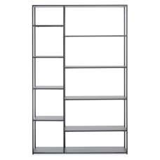 Acre Metal Shelving Unit With Multi Open Shelves In Grey - UK