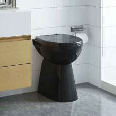Adel Black Rimless Comfort Height Toilet - Soft Close Seat - UK