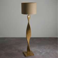 Adelaide Fabric Floor Lamp Table In Natural And Oak - UK