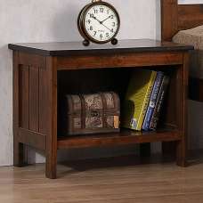 Adkins Wooden Bedside Cabinet In Antique Oak - UK