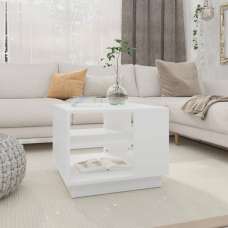 Adolfo Wooden Coffee Table With Undershelf In White - UK