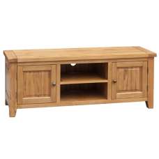 Adriel Straight Wooden TV Stand In Light Oak - UK