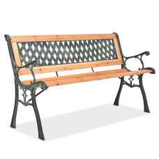 Adyta Outdoor Wooden Diamond Design Seating Bench In Natural - UK