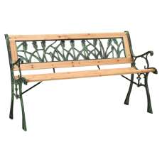 Adyta Outdoor Wooden Tulip Design Seating Bench In Natural - UK