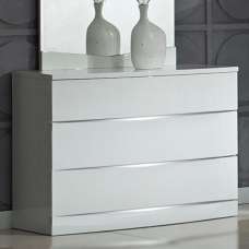 Aedos High Gloss Chest Of 3 Drawers White - UK