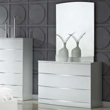 Aedos High Gloss Dressing Table Mirror In White - UK