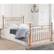 Aeron Metal Double Bed In Rose Gold - UK