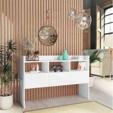 Afton Wooden Console Table With 3 Drawers In White - UK