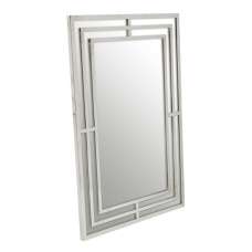 Agadir Rectangular Illuminated Bathroom Mirror In Silver Frame - UK