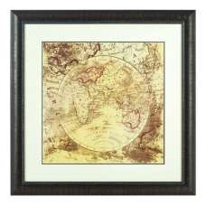 Agatiyo Framed Vintage Map Wall Art In Multi Coloured - UK