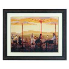 Agatiyo Framed Winery Terrace Wall Art In Multi Coloured - UK