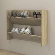 Agim Wooden Shoe Storage Rack With 2 Shelves In Sonoma Oak - UK