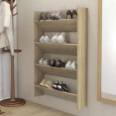 Agim Wooden Shoe Storage Rack With 4 Shelves In Sonoma Oak - UK