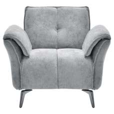 Agios Fabric 1 Seater Sofa In Grey With Black Chromed Legs - UK