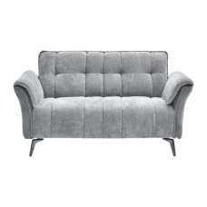 Agios Fabric 2 Seater Sofa In Grey With Black Chromed Legs - UK