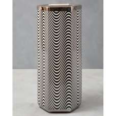 Aiken Ceramic Umbrella Stand In Black And White - UK