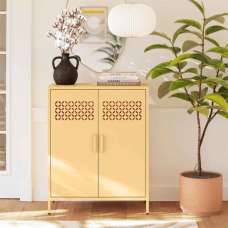 Aiken Metal Storage Cabinet With 2 Doors In Sun Yellow - UK