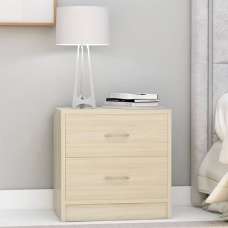 Aimo Wooden Bedside Cabinet With 2 Drawers In Sonoma Oak - UK