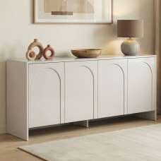 Aiven Wooden Sideboard with 4 Doors in Cream - UK