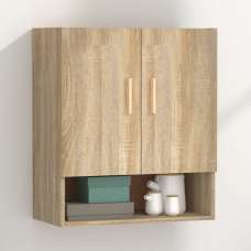 Aizza Wooden Wall Storage Cabinet With 2 Doors In Sonoma Oak - UK