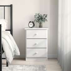 Akron Wooden Bedside Cabinet With 3 Drawer In White - UK