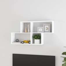 Akua Wooden Wall Cube Shelf In White - UK