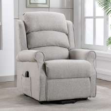 Alanya Fabric Electric Recliner Chair In Linen - UK
