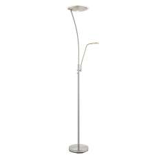 Alassio Mother And Child Task Floor Lamp In Satin Chrome - UK