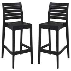 Albany Black Polypropylene Bar Stools With Glass Fiber In Pair - UK