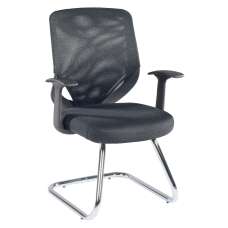 Albany Fabric Home And Office Chair With Chrome Legs In Black - UK