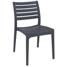 Albany Polypropylene Outdoor Side Chair In Dark Grey - UK