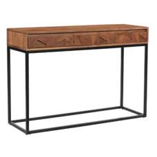 Albany Wooden Console Table With 2 Drawers In Natural - UK